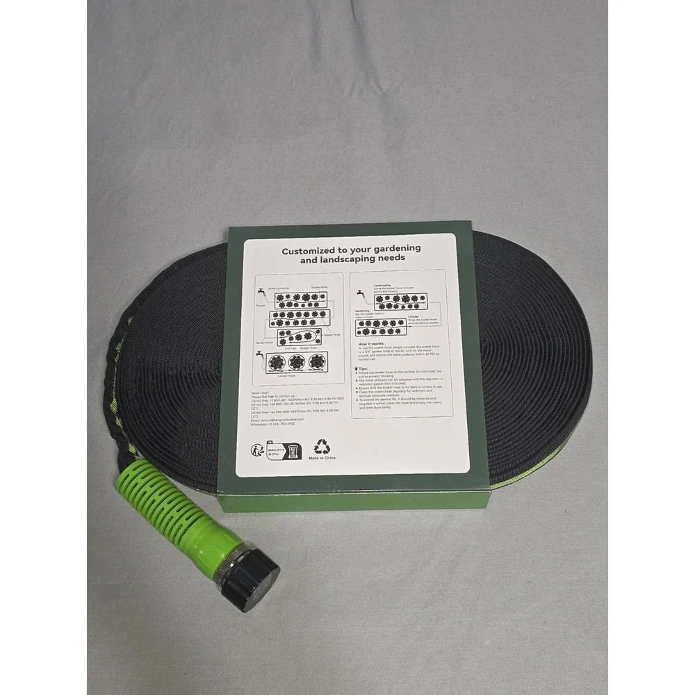 New Flat Soaker Hose 50FT for Garden Beds and Lawns, Drip Hose